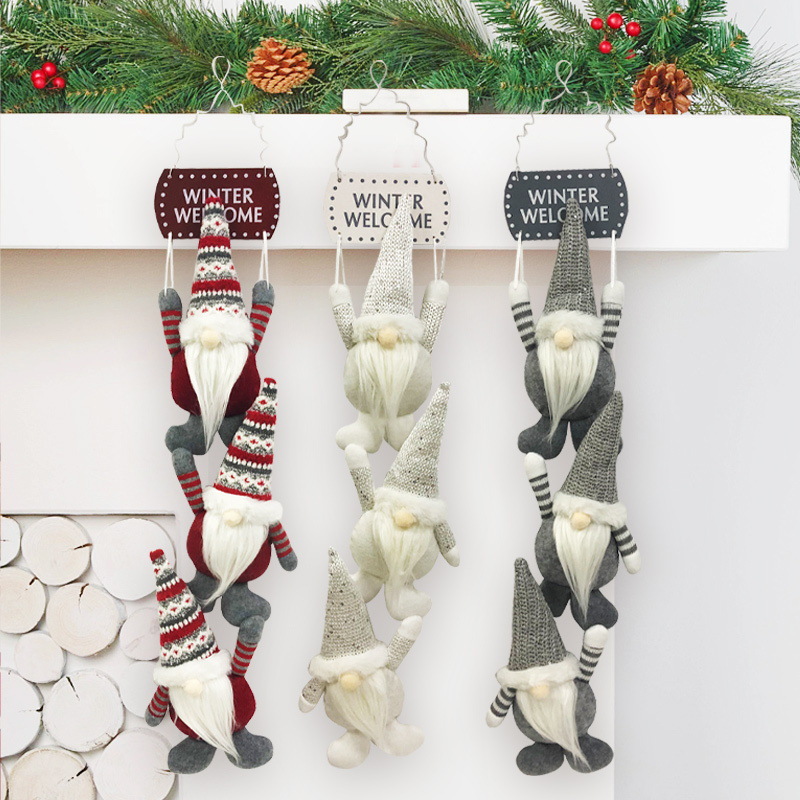 跨境圣诞节派对装饰品挂无脸老人公仔吊挂圣诞平安夜礼物地摊X20