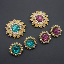 中古胸针太阳花外贸原单套装美国莫奈复刻果冻琉璃耳夹Vintage古