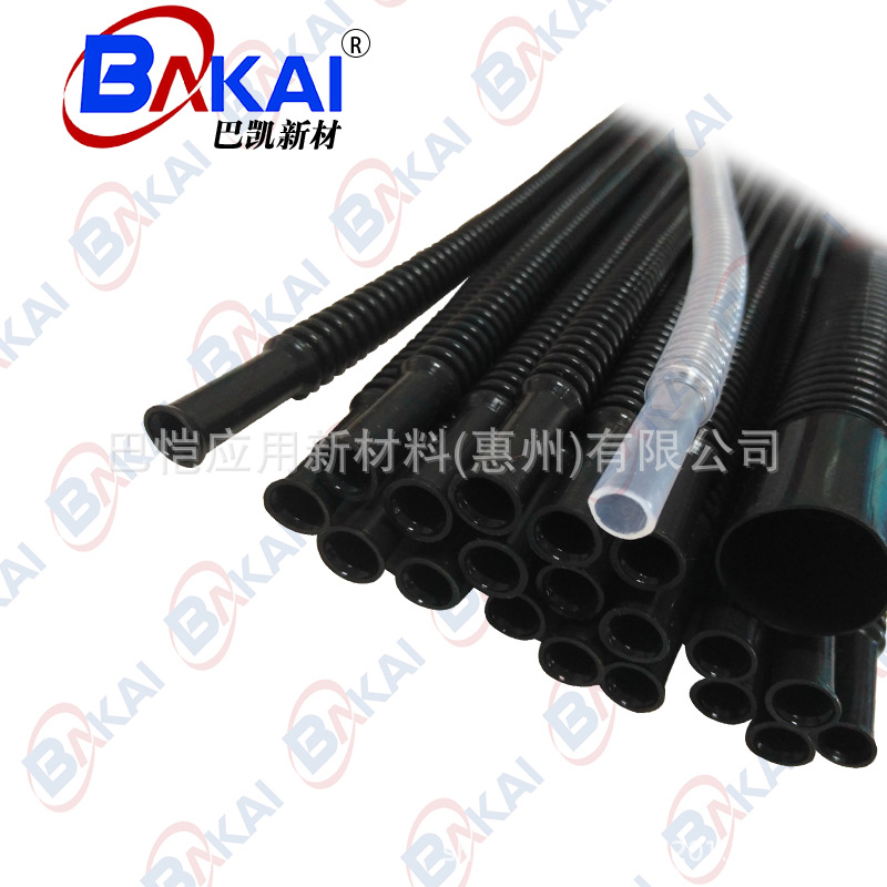 工厂供应铁氟龙波纹管化工产业抗腐蚀特氟龙管黑色聚四氟乙烯套管