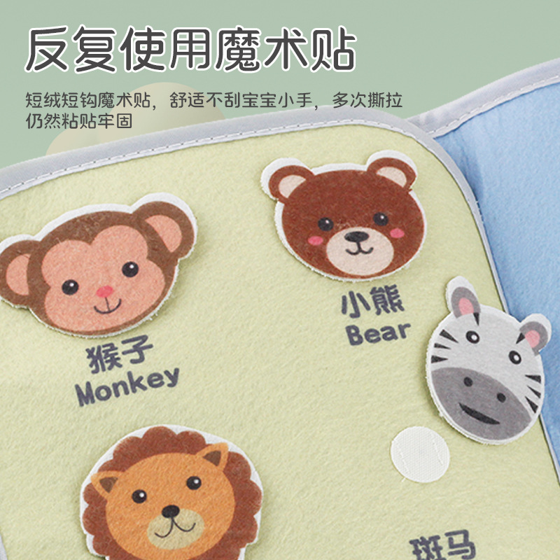 Libro de tela tranquilo para bebés, educación temprana cognitiva para bebés que pueden roer y rasgar libros, velcro, fieltro, libro de tela de iluminación, juguetes