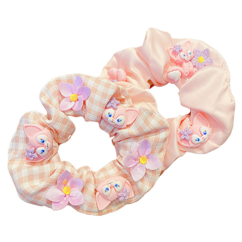 Lingnabel accesorios para el cabello niñas lindo anillo de pelo niña no hace daño accesorios para el cabello banda de goma Corea del Sur Rosa intestino grueso anillo al por mayor