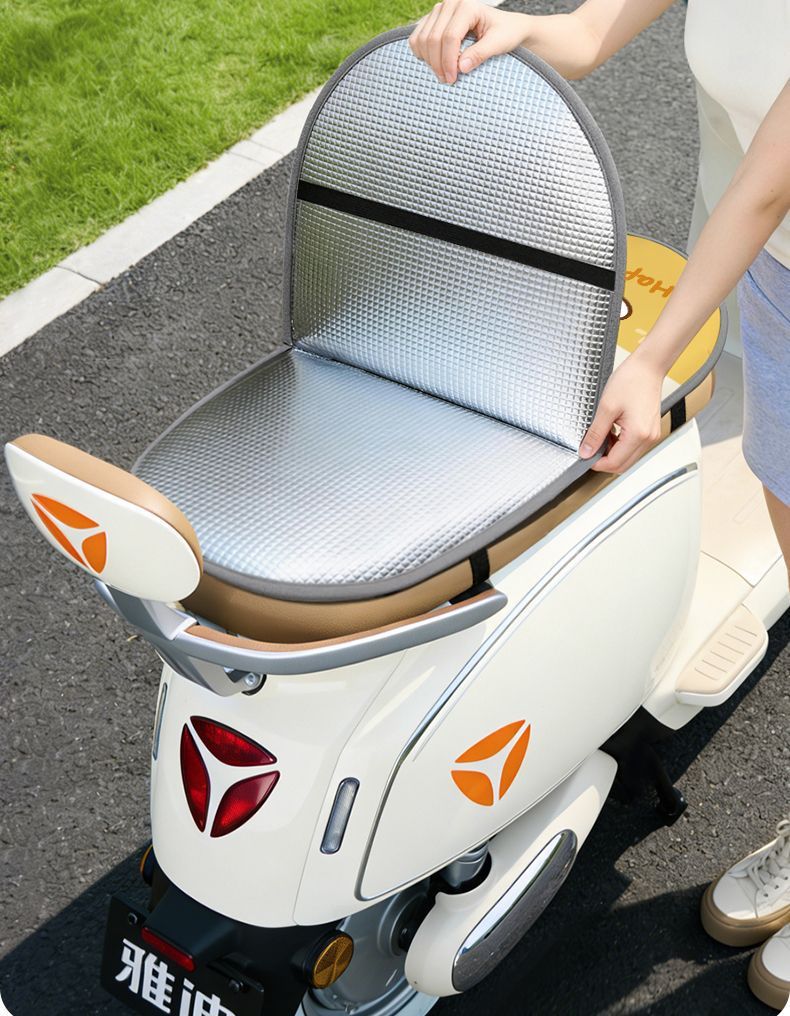 Aluminum film double-layer electric vehicle seat cushion cover, reversible, summer sun protection, waterproof, heat-insulating, anti-scalding