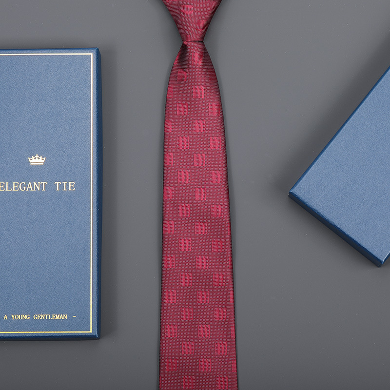 8cm 버건디 스퀘어 지퍼 [롱 선물박스]