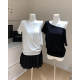Northbutsouth Loose Casual Lightweight Slipped Shoulder Slipped Shoulder Stacked Two-Wear Short Sleeve