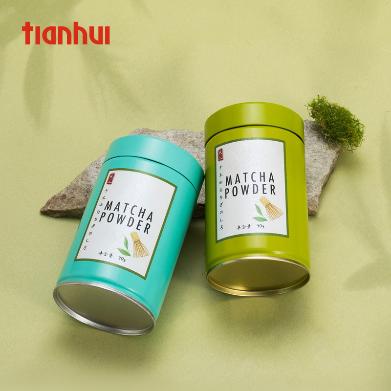 Embalaje de Harun Matcha latas de hierro a prueba de humedad 50 gramos de latas de sellado de té, logotipo de latas vacías