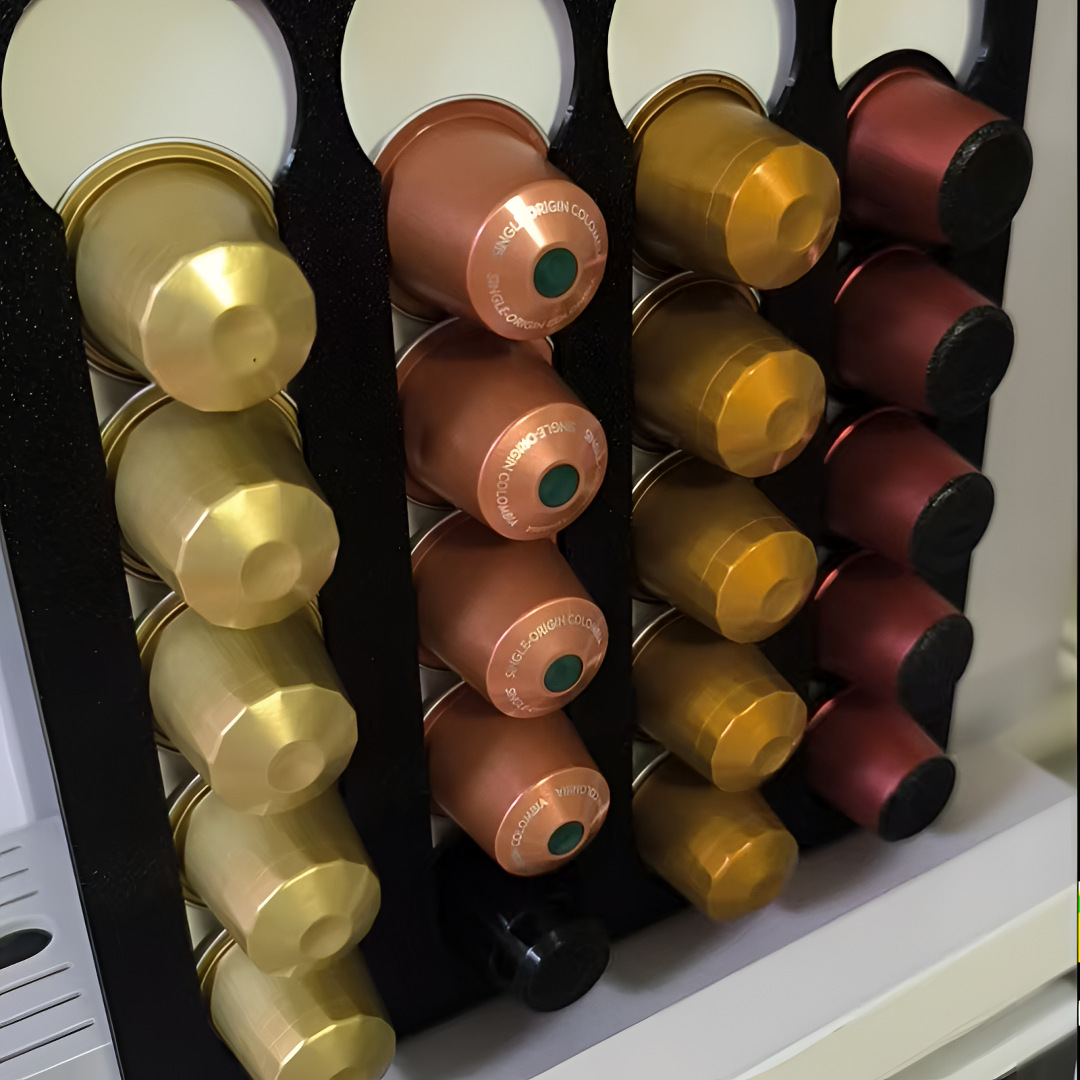 Cross-Border Coffee Capsule Storage Rack, No-Drill Adhesive Wall-Mounted Desktop Organizer