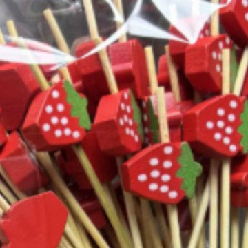 Palillos de Bambú Desechables 100 Piezas/Paquete para Frutas y Cócteles