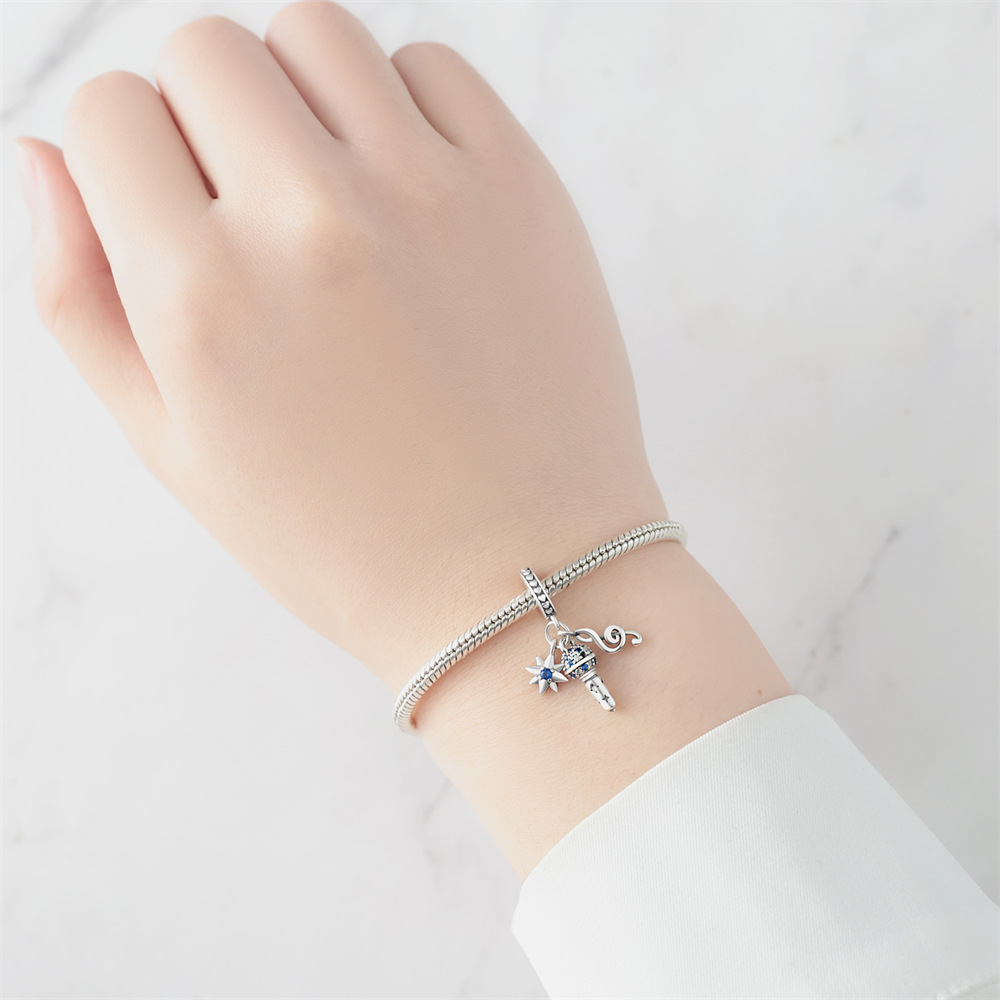 1 Piece 925 Sterling Silver Heart Shape Basketball Anchor Pendant display picture 4