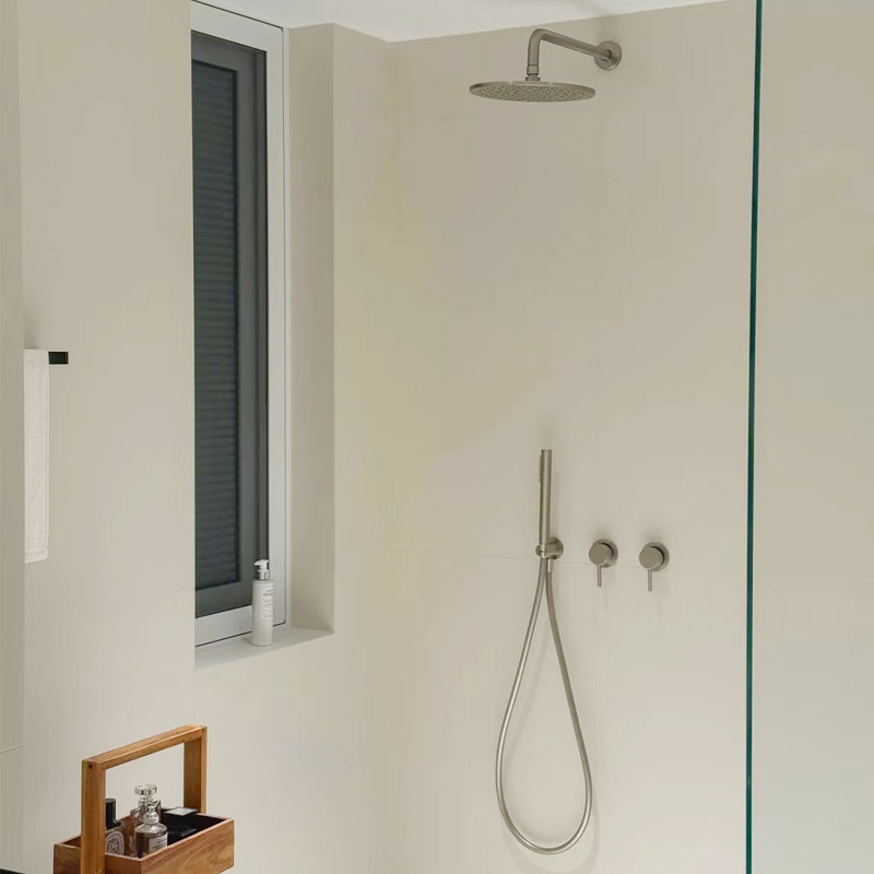 Minimalist brass black concealed wall-mounted shower head, ceiling-mounted, brushed silver, rose gold