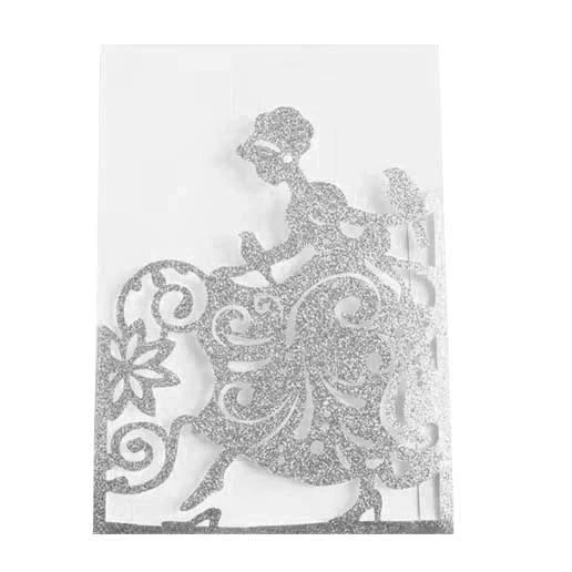 Трансграничная свадьба в европейском стиле красивая девушка приглашение с птицей лазер полый Блеск порошок праздничные Пригласительные открытки