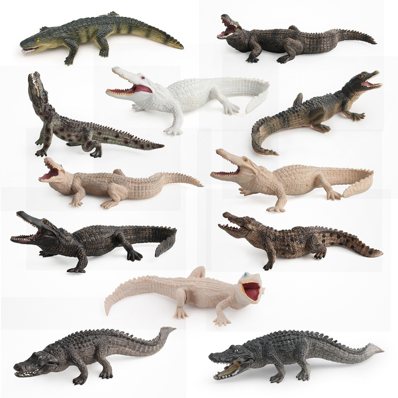 Children's Solid Simulation Wild Reptile Crocodile Model Alligator Black Emperor Alligator Chinese Alligator Ornament Toy Children's Solid Simulation Wild Reptile Crocodile Model Alligator Black Emperor Alligator Chinese Alligator Ornament Toy