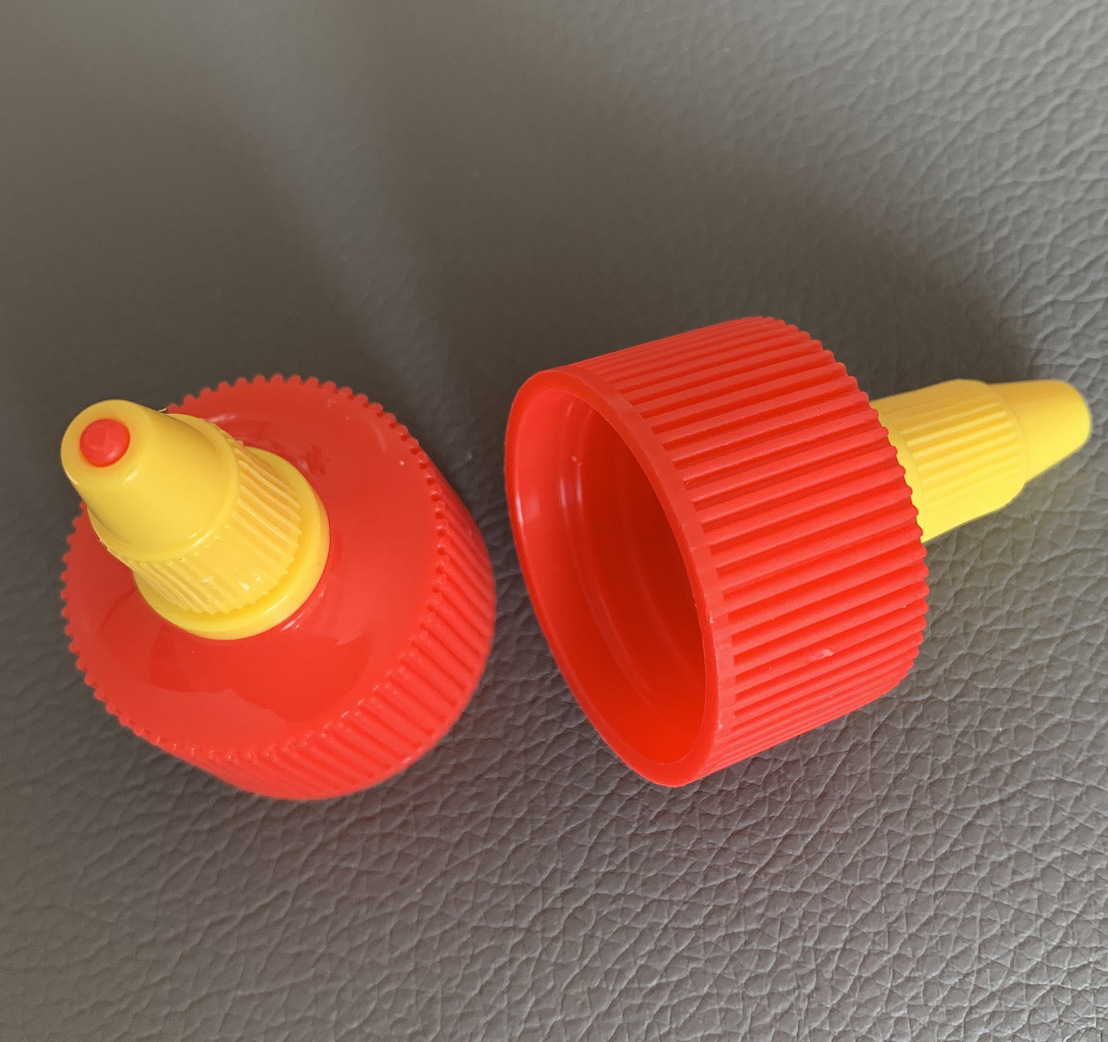 28尺寸红黄色耗油番茄酱旋转盖 食品尖旋盖 蜂蜜瓶盖28/410食品盖