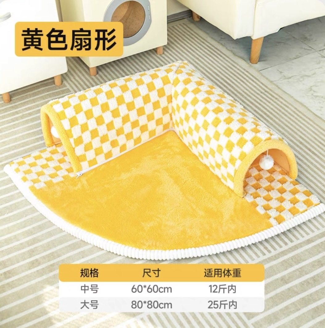 Nido de gato nido de perro otoño e invierno cálido túnel nido de gato nido jugable dormir