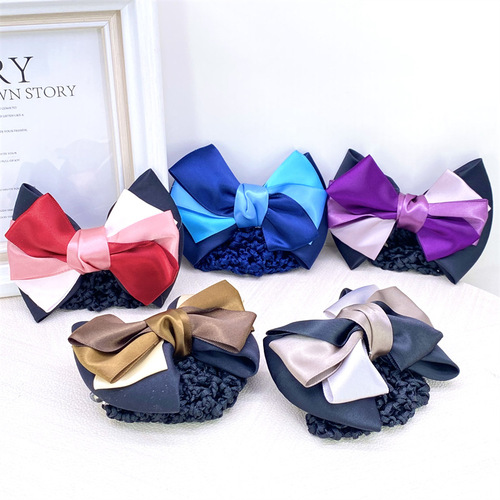 Bank nurse head flower girl hotel work professional hair net stewardess hair pocket head flower plate hair clip hair accessories net pocket