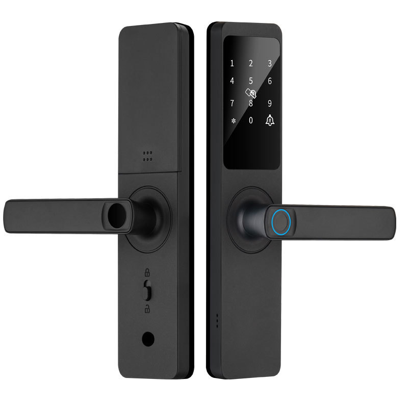 Graffiti Wifi Remote Multi-Language Wooden Door Fingerprint Lock Indoor Hole-Free B&B Password Lock Rental Door Lock