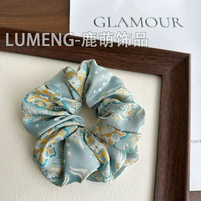Saç üçün rezinlər with Colorful Jacquard Pattern, Elegant and - light-blue-fairy-deer