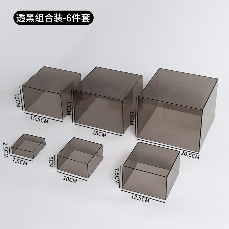 Transparent black combination pack-6 piece set