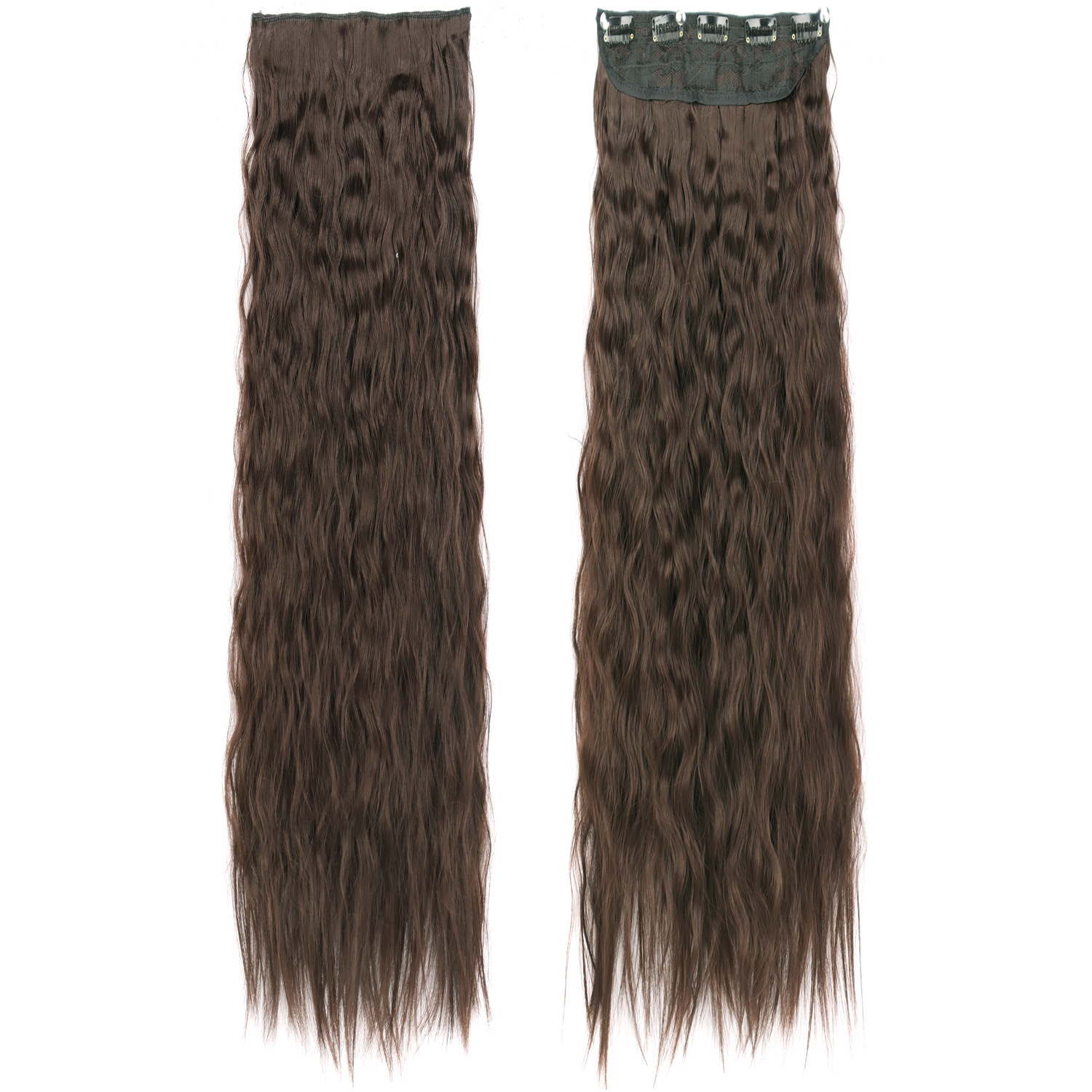 80CM maíz fijo extensión de cabello rizado natural esponjoso cabello rizado peluca de maíz