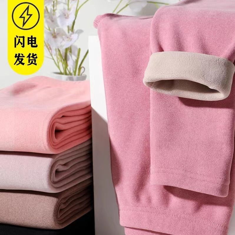 Pantalones cálidos de lana de cordero para mujer más terciopelo más grueso terciopelo alemán catiónico anti-pilling pantalones de algodón pantalones de algodón de fondo caliente para hombres
