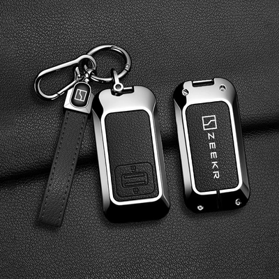 Max/Ultra full protection cover Zeekr | Car key bag - jikrypton-c-modelblack-goat-leather-a09-rope-rope-buckle