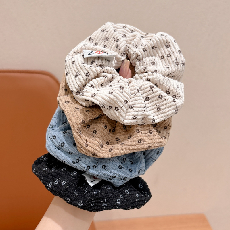 Otoño y invierno coreano de flores cortadas de peluche anillo de cabello de alto nivel no lastimó la cabeza detrás de la cola de cabello tira de goma