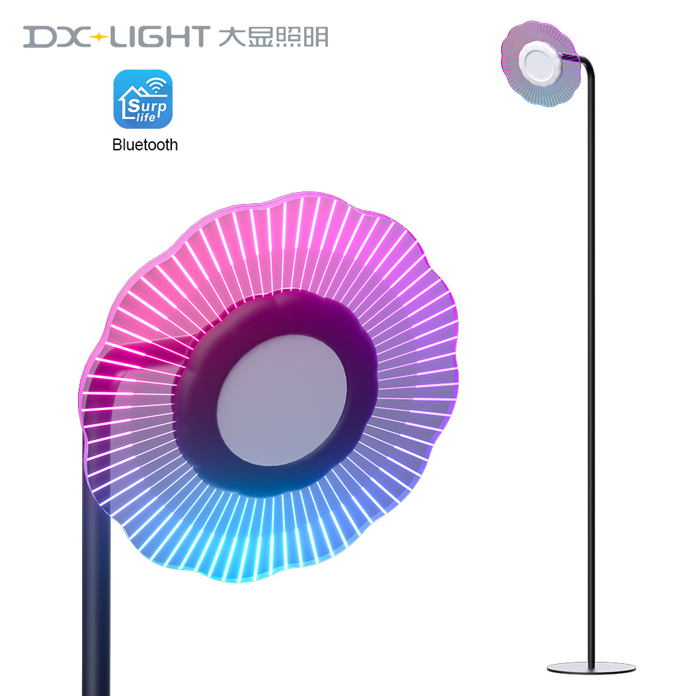 Transfronterizo sala de estar nórdica lámpara de piso led cielo luz de piso bluetooth luz de piso rgb luz de atmósfera de sala de transmisión directa image 6