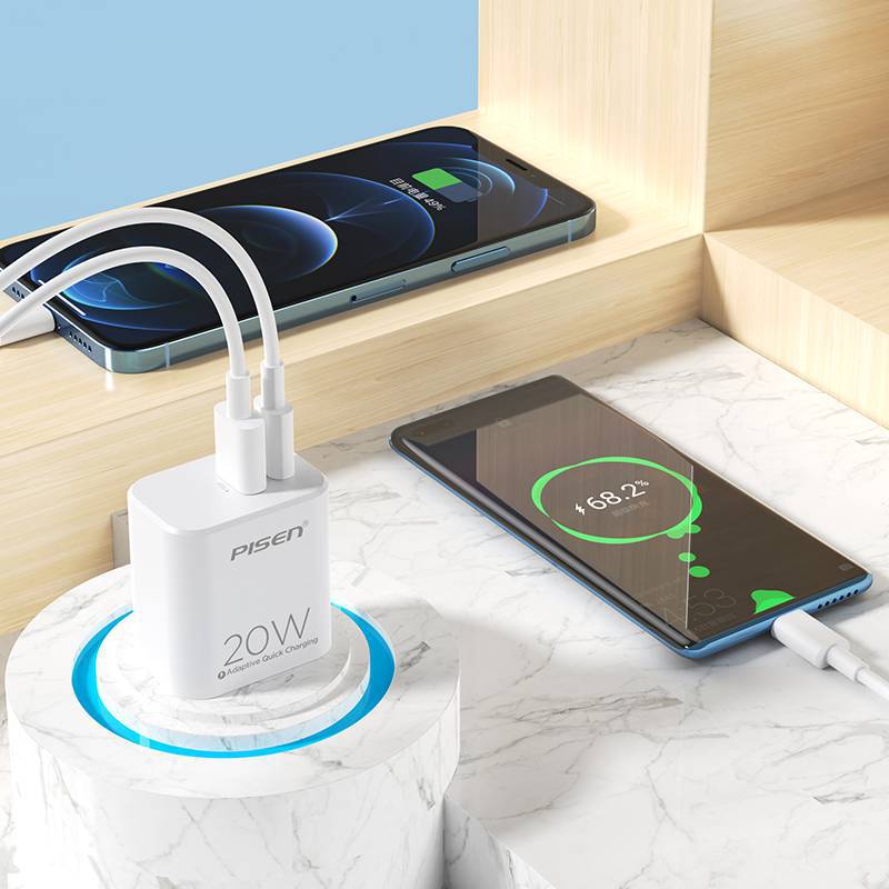 Pinsheng New 20W Head USB+TypeC Port PD Fast Travel Charging Medium sized Mobile Phone Charger Batch_voghion.com
