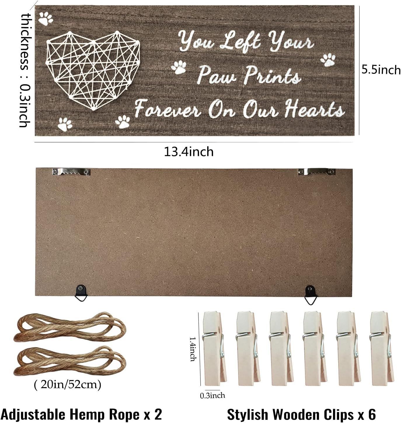 Marco de fotos de clip colgante de madera marco de fotos conmemorativo de mascotas decoración perro gato recuerdo colgante marco de fotos