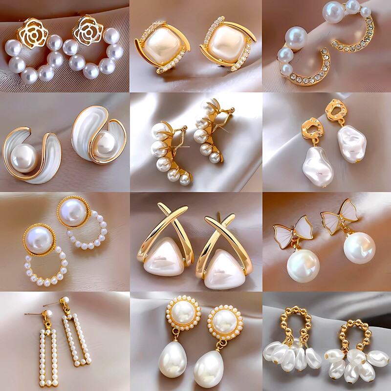 Cross-Border European and American Wholesale Pearl Earrings 2026 New Style Earrings for Women Niche Style Ear Jewelry Fashionable and Elegant Cross-Border European and American Wholesale Pearl Earrings 2026 New Style Earrings for Women Niche Style Ear Jewelry Fashionable and Elegant