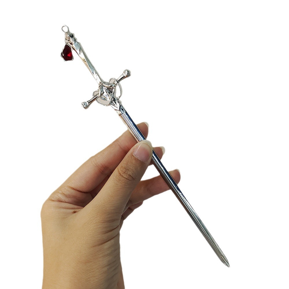 Mi Xianji estilo antiguo espada horquilla Han ropa tocado updo horquilla de doble cara cheongsam tire pelo borla paso sacudida simple al por mayor