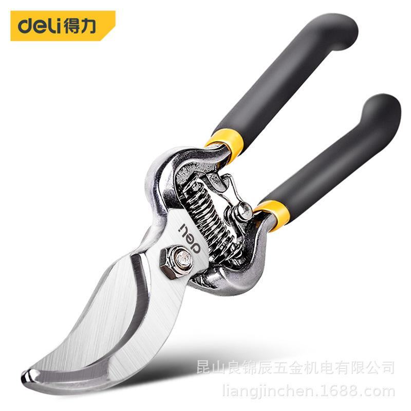 得力工具 花木剪弯嘴修枝剪粗枝花剪省力家用园林果树剪刀 DL2778