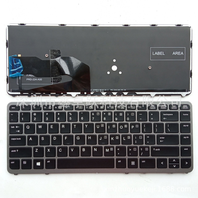US applicable to HP Elitebook 840 G 1 850 G 1 840 G2 zbook 14 keyboard silver frame backlight