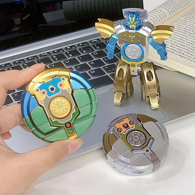 Popular Mecha 2-in-1 Transforming Robot Finger Gyro DIY Transforming Stress-Relief Spinning Gyro Toy Popular Mecha 2-in-1 Transforming Robot Finger Gyro DIY Transforming Stress-Relief Spinning Gyro Toy