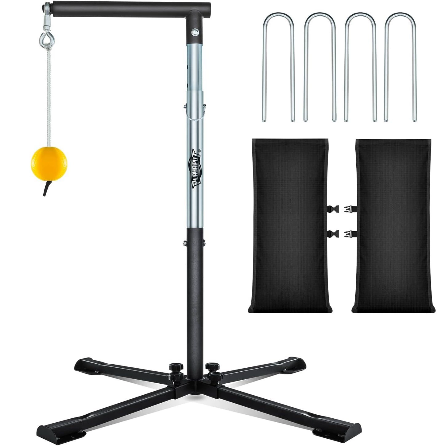 Тренажер для отработки ударов по бейсболу с 5 тяговыми веревками, вспомогательное средство для бейсбола и софтбола для тренировки ударов