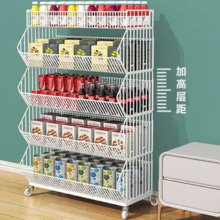 定制落地多层置物架移动小推车零食玩具收纳超市货架展示架便利店