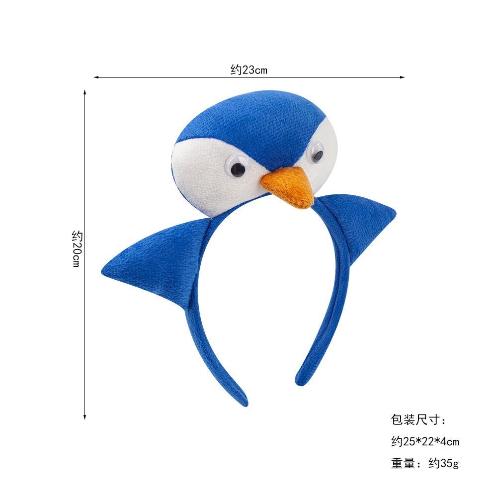 Halloween animal marino rendimiento apoyos diadema pequeño pingüino negro diadema niño rendimiento horquilla mascarada