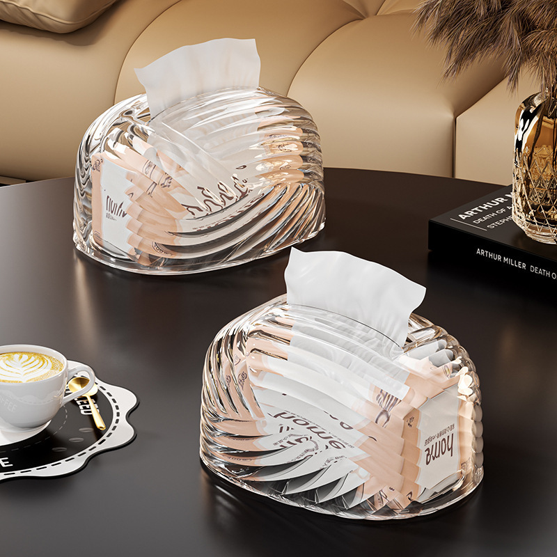 Nordic Style Home Luxury Dining Room and Bathroom Desktop Spring-Loaded Tissue Box, Transparent Large Size Nordic Style Home Luxury Dining Room and Bathroom Desktop Spring-Loaded Tissue Box, Transparent Large Size