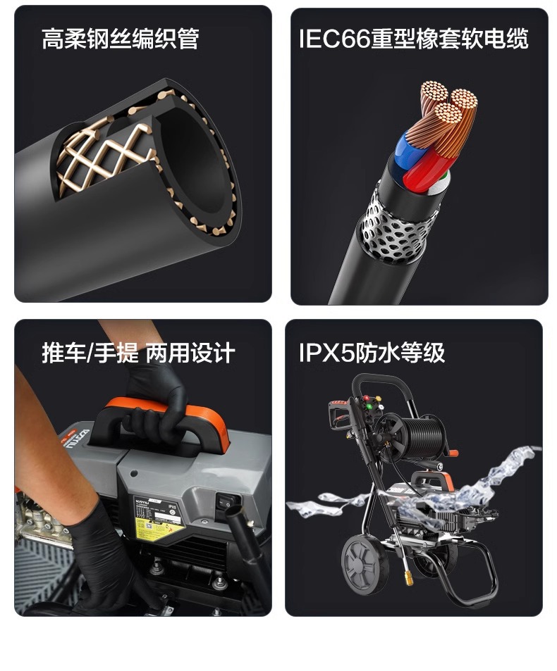 Yili Commercial High Pressure Car Washer 9022/9026 All Copper Motor Car Wash Farm Floor Wall Cleaning Machine