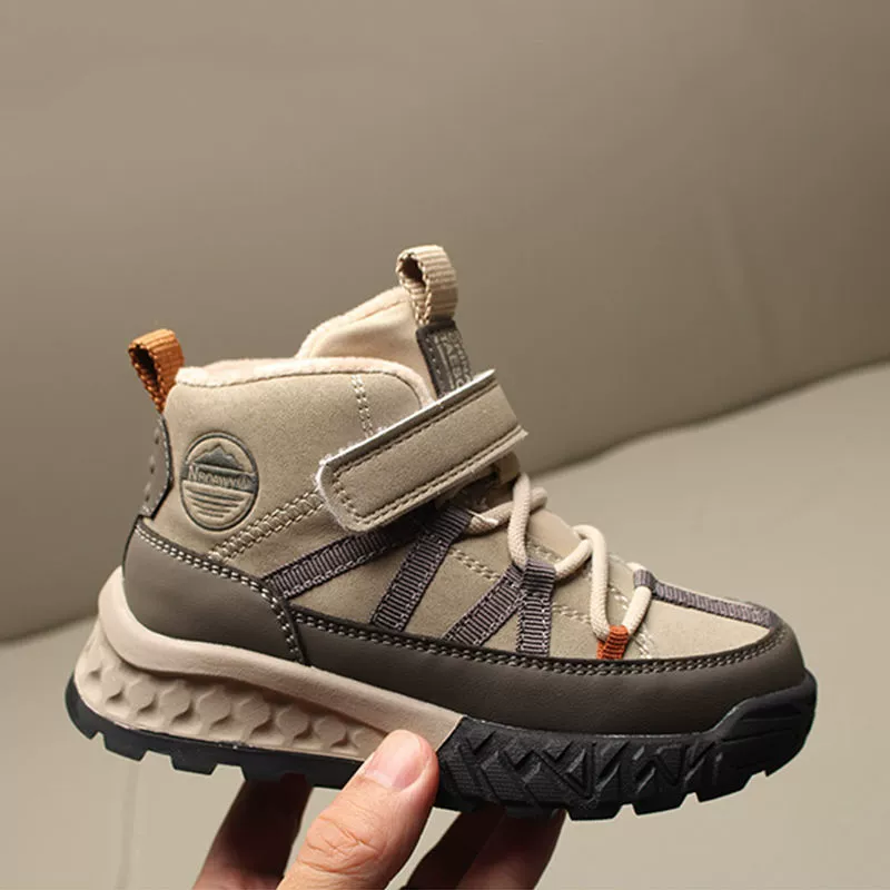 Demi-season sports children's fleece winter high shoes for boys, casual footwear, 2023