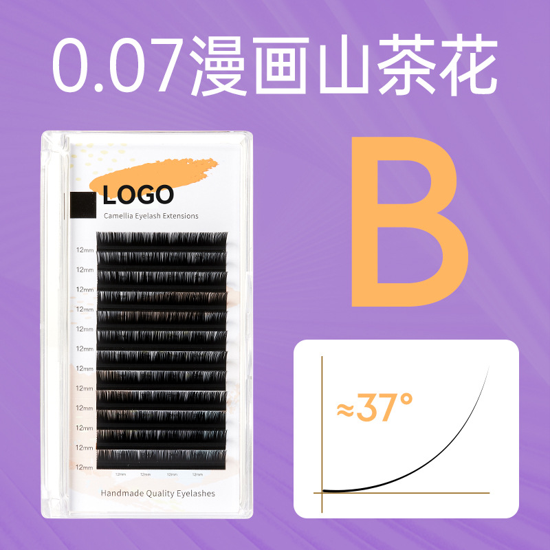 Fabricante de Qingdao personalizado tipo LC Fox injerto de pestañas tienda de belleza de estilo nacional con pegamento cómic camellia pestañas falsas no dispersas raíces