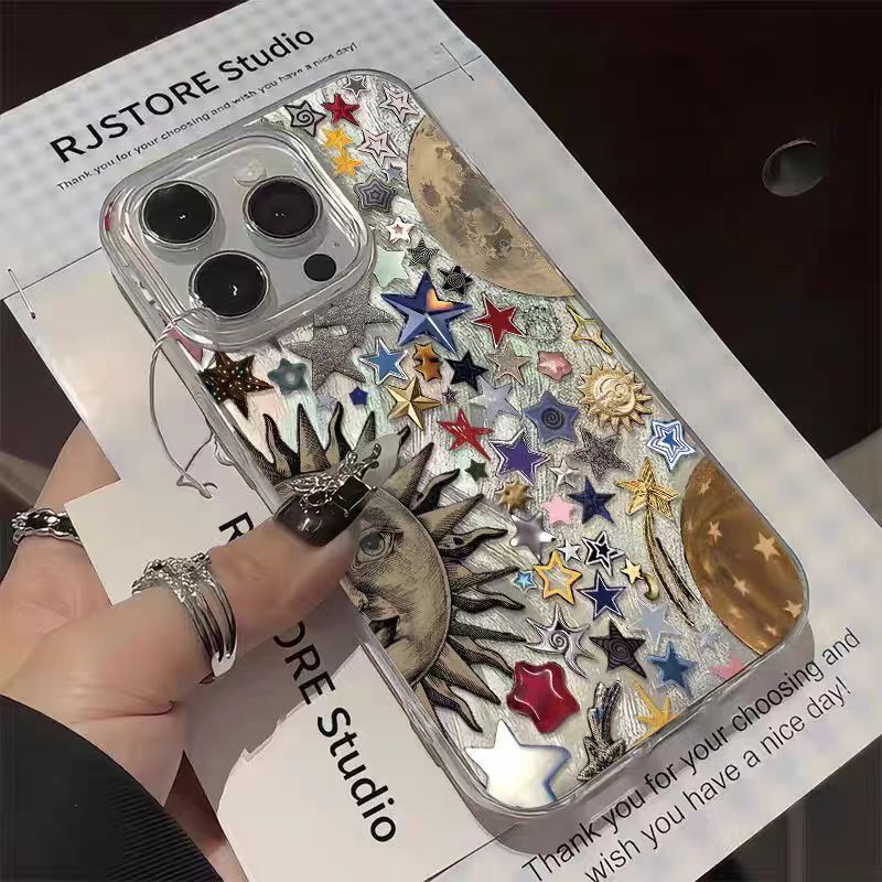 Sun Galaxy 12 Is Suitable for Iphone15 Mobile Phone Case Feather Yarn Apple 14Pro/16Plus Protective Cover 13 Sun Galaxy 12 Is Suitable for Iphone15 Mobile Phone Case Feather Yarn Apple 14Pro/16Plus Protective Cover 13