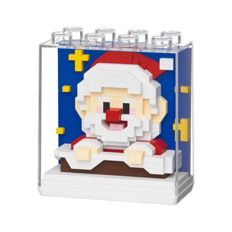 (2개) 여성을위한 산타 클로스 크리스마스 트리 엘크 장난감 크리스마스 선물 마이크로 입자 어린이 퍼즐 빌딩 블록 장식품과 호환