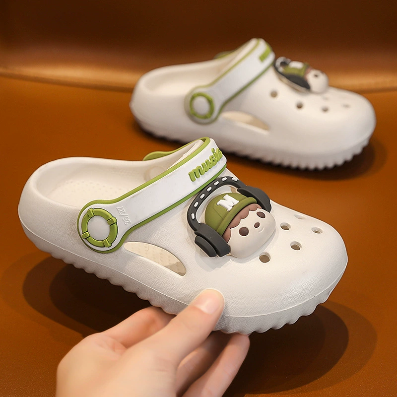 Детская обувь «крокодил» для мальчиков, домашние двухслойные домашние сандалии с рисунком «крокодил» для маленьких девочек Baotou EVA, милые домашние сандалии Baotou на легкой подошве