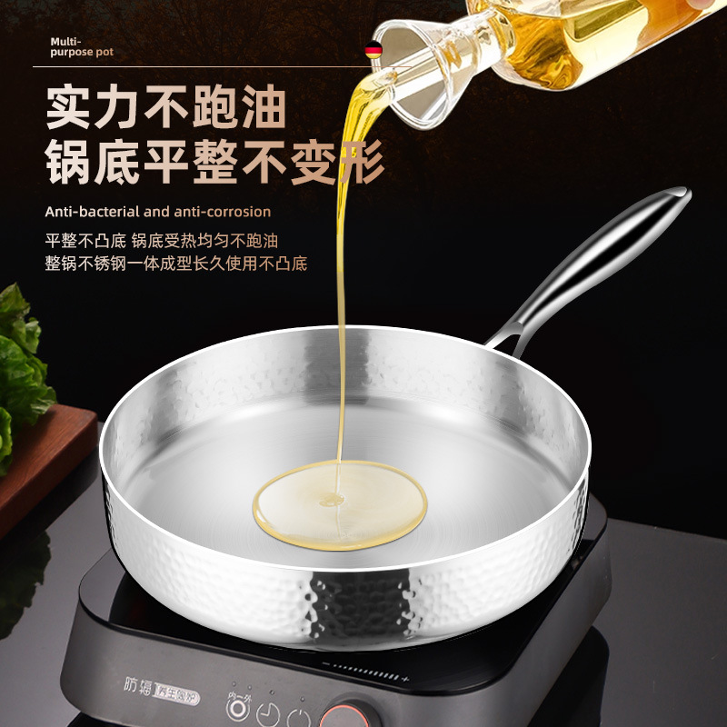 Pan de acero inoxidable 316 Pan de acero inoxidable sin recubrimiento Pan de filete Pan de omelete Pan antiadherente