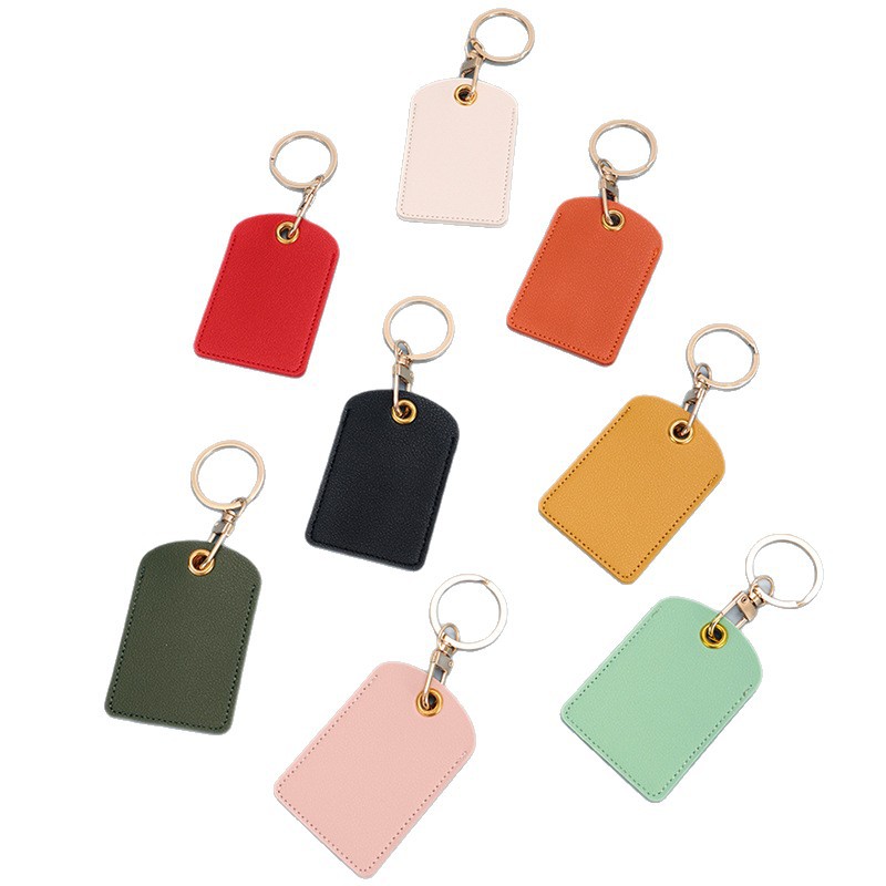 Cubierta de la tarjeta de control de acceso gota de agua llavero cuero genuino comunidad mujer hombre estudiante IC tarjeta de autobús elevador cubierta protectora de inducción