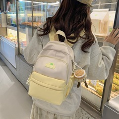 簡約雙肩包女大學生拼色書包大容量韓版ins休閒旅行運動電腦背包