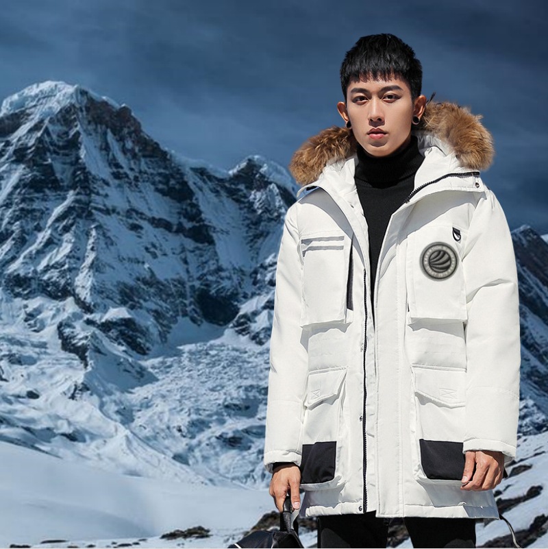 Chaqueta de plumón de comercio exterior transfronterizo pareja de tendencia explosiva chaqueta de invierno hombre nuevo engrosado estilo canadiense herramientas al aire libre