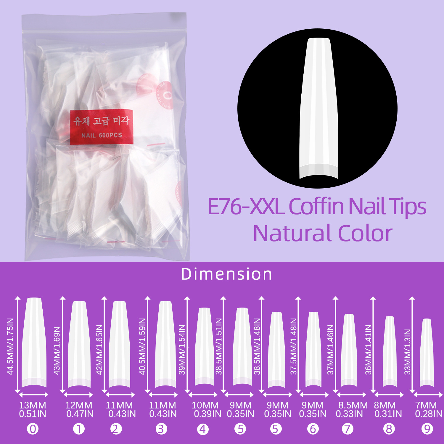 Uñas postizas XXL estilo cowboy, uñas francesas planas MAX, 600 piezas, venta al por mayor transfronteriza, gran oferta transfronteriza