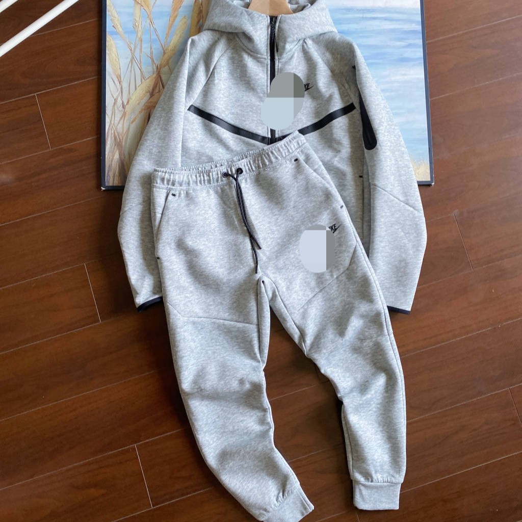 春海外爆款NK风行者男士套装 钩子四色印花字母休闲运动连帽男装