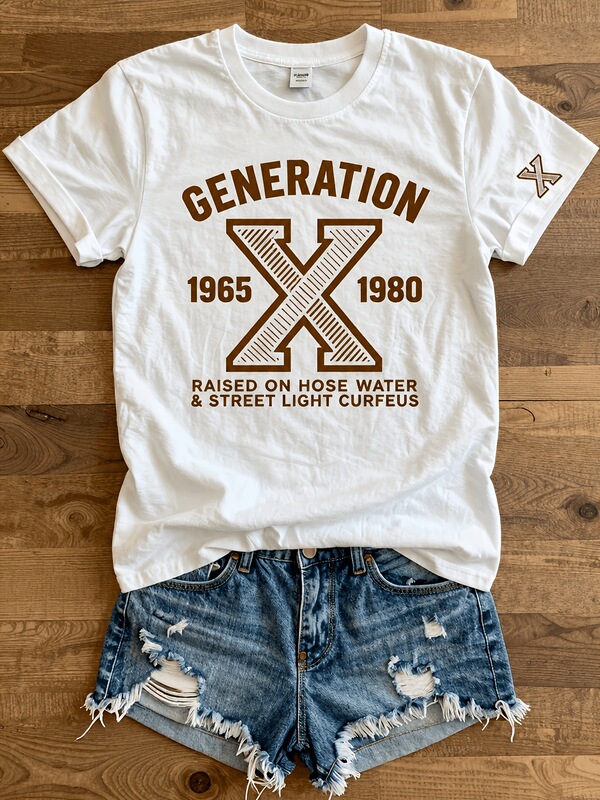 Women's T-Shirt, Gen X Birthday Gift - Vintage 80s Humorous Quotes - Durable 220Gsm T-Shirt